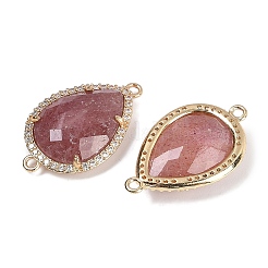 Натуральный клубничный кварц граненые звенья-слезинки&nbsp;G-B126-03G-05