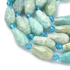 Природных амазонит бисер нитей&nbsp;G-G453-F02-8x16mm
