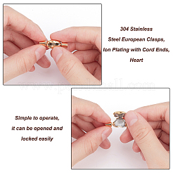 4 комплект из 2 стилей европейских застежек из нержавеющей стали 304 STAS-UN0020-75