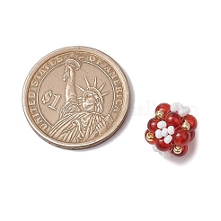 Натуральный сердолик (окрашенный и нагретый) и стеклянные бусины-кластеры PALLOY-MZ00591-02