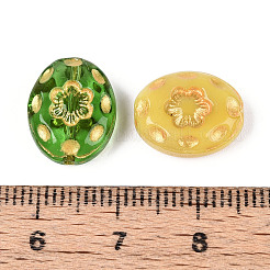 Овал с цветочными стеклянными бусинами GLAA-T025-48M