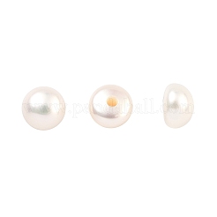 グレード6a 天然養殖淡水真珠ビーズ  片穴  半円形ビーズ  ホワイト  4~4.5x3mm  穴：1mm&nbsp;PEAR-N018-6A-4045A
