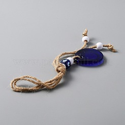 Стеклянный кулон сглаза украшения&nbsp;HJEW-WH0006-54