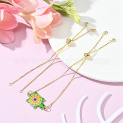 Браслеты с ползунком цепи из латуни с покрытием для стойки&nbsp;MAK-YW0001-04G