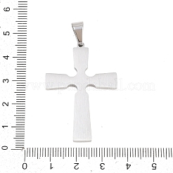 304ステンレスペンダント  クロスチャーム  ステンレス鋼色  42.5x29x2.5mm  穴：8x5mm&nbsp;STAS-B137-10P