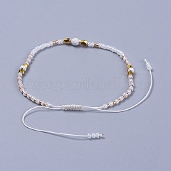 Регулируемые нейлоновые нити плетеные браслеты из бисера&nbsp;BJEW-JB04379-01