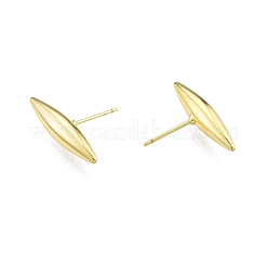 女性のための真鍮の馬の目のスタッドピアス  ニッケルフリー  18KGP本金メッキ  22.5x5mm  ピン：0.6mm&nbsp;EJEW-G322-17G