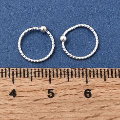 Anello da naso con sfera in ottone e perlina prigioniera&nbsp;AJEW-G075-01S-02