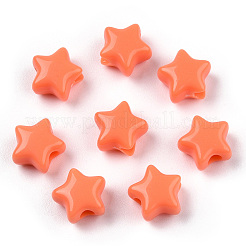 不透明なアクリルビーズ  スター  サンゴ  9x9.5x5.5mm  穴：2.5mm  約2050個/500g&nbsp;MACR-T047-01-15