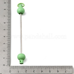 ジュエリー作りやDIYクラフトに使えるプラスチックビーズキーホルダーバー  鉄のパーツと  ライム  90x10.5mm&nbsp;LS-AJEW-C040-01D-1
