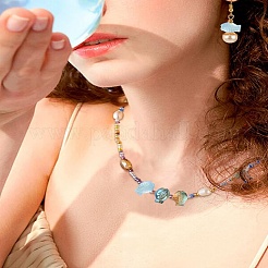 50шт 25 стиля гальванические стеклянные бусины ручной работы EGLA-YW0003-15