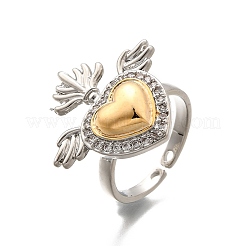 Кольца-манжеты в готическом стиле из латуни с микропаве из прозрачных кубических цирконий для женщин&nbsp;RJEW-U051-02A-GP