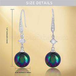 Жемчужные серьги с кубическим цирконием белый пресноводный жемчуг висячие серьги-крючки серьги-гвоздики круглый шар серьги-кольца латунные украшения подарок для женщин JE1097C