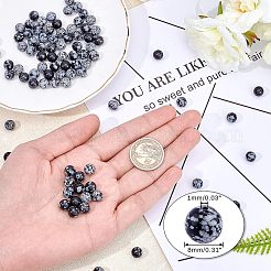 Природные снежинка обсидиан бисер нитей G-OC0001-49