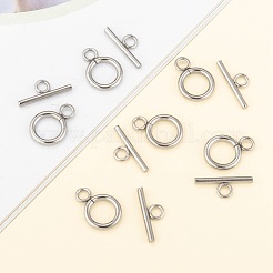 変色しにくい304ステンレススチールのトグル留め具  ステンレス鋼色  リング：16.5x12x2mm  穴：3mm  バー：18x7x2mm  穴：3mm&nbsp;X-STAS-F114-04P-B