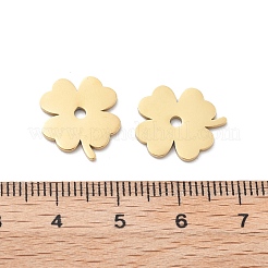 304ステンレススチールチャーム  クローバーチャーム  イオンプレーティング（ip）  14KGP本金メッキ  14x14x1mm  穴：1.8mm&nbsp;STAS-M111-02G