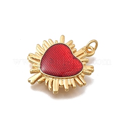 Подвески в форме сердца из латуни и эмали&nbsp;KK-D431-052G