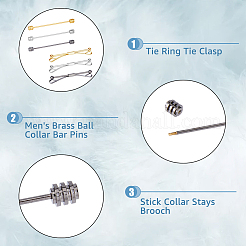 6 шт. 6 стиля латунные булавки для воротника зажимы для галстука AJEW-FI0001-02