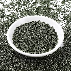 MIYUKIラウンドロカイユビーズ  日本製シードビーズ  11/0  メタリックカラー  （rr459)メタリックオリーブ  2x1.3mm  穴：0.8mm  約50000個/ポンド&nbsp;SEED-G007-RR0459