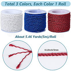 3 рулон 3 цвета полиэфирного шнура&nbsp;OCOR-CY0001-25A