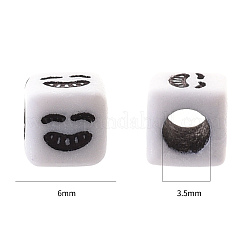 Поделки белые акриловые бусины&nbsp;MACR-YW0001-13