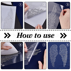 Vidrio de ala con rhinestone termoadhesivos&nbsp;DIY-WH0504-688