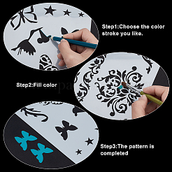 8 pz 8 modelli di stencil per disegno e pittura in plastica&nbsp;DIY-GF0004-82