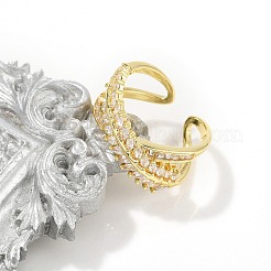 Кольца-манжеты из латуни с микро-паве и прозрачным циркониевым покрытием для женщин RJEW-M028-58G