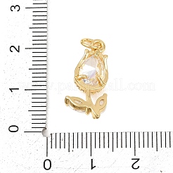 Латунные микропаве прозрачные подвески с фианитом&nbsp;KK-F931-13G-02