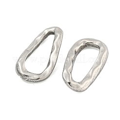 変色しない304ステンレススチール製リンクリング  テクスチャー  ステンレス鋼色  26x13x2.5mm  内径：19.5x7mm&nbsp;STAS-A095-01P