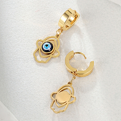 Стильные серьги-кольца из нержавеющей стали 201 в форме пальмы от сглаза TY1831