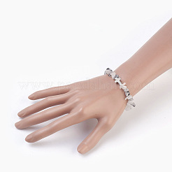 Bracelets extensibles en perles de quartz rutiles naturelles&nbsp;BJEW-JB03926-02