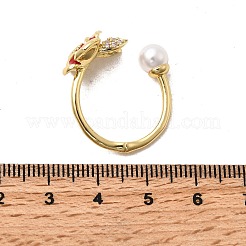 Латунные микро проложить манжеты кольца кубического циркония RJEW-P166-03G-02