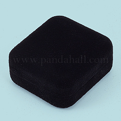 Квадратные бархатные коробки для хранения браслетов с черной внутренней частью CON-WH20010-03C