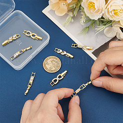 8 шт. 4 стиля застежки для часов из латуни с прозрачным кубическим цирконием&nbsp;KK-OC0001-46G