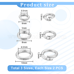6 шт. 3 стиля 925 застежки-крутилки из стерлингового серебра STER-PH0003-73P