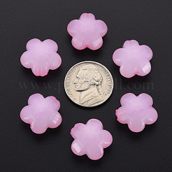 模造ゼリーアクリルビーズ  花  多面カット  パールピンク  17x17.5x10mm  穴：2mm  約340個/500g&nbsp;MACR-S373-87-E10