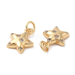 Placage de crémaillère en laiton micro pavé breloques en zircone cubique claire&nbsp;X-KK-I706-17G