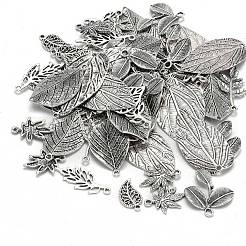 Смешанный стиль тибетский стиль сплава лист подвески TIBEP-F040-01AS