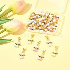 32 шт. ангел искусственный жемчуг акрил с подвесными украшениями из сплава HJEW-FS00040-02