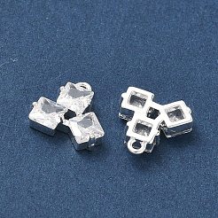 Латунные микропаве прозрачные подвески с фианитом&nbsp;KK-C168-20S