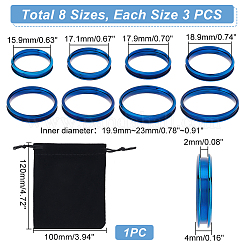 Кольцо из нержавеющей стали 201 с рифлением для женщин и мужчин&nbsp;RJEW-UN0002-51B-BU