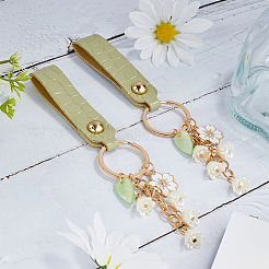 2шт. брелок-подвеска в виде сакуры из сплава с эмалью HJEW-CP0001-12