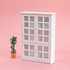 MDFボードキッチンキャビネットミニチュア装飾品  マイクロランドスケープドールハウスアクセサリー  小道具の装飾のふりをする  ホワイト  123x35x185mm&nbsp;PW-WG87B95-01