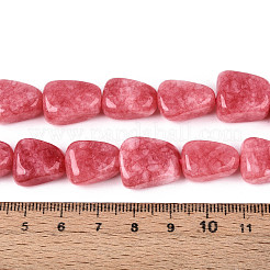 天然石ホワイトジェイドビーズ連売り  三角形  染め  ライトコーラル  13~20x10~14x6.5~10mm  穴：1~1.2mm  約21~23個/連  14.37~15.16インチ（36.5~38.5cm）&nbsp;G-N354-02A-05