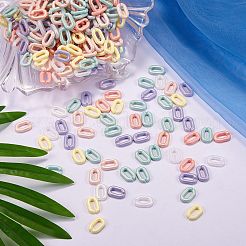 1200pcs 6 couleurs peintes à la bombe acrylique reliant les anneaux&nbsp;MACR-SZ0001-64