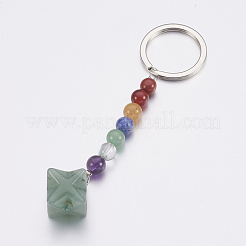 Natürliches / synthetisches Edelstein-Chakra-Schlüsselbund&nbsp;KEYC-P040-A