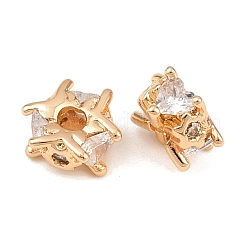 Латунные микро проложить кубического циркония бусы KK-K407-40G