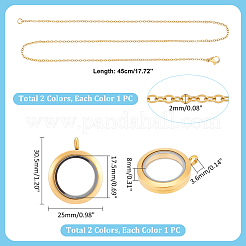 DIY Blanko Flach Rund 304 Edelstahl Medaillon Anhänger Halskette Herstellungsset&nbsp;DIY-UN0056-18