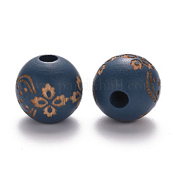 Bemalte Naturholzperlen&nbsp;WOOD-N006-03B-07